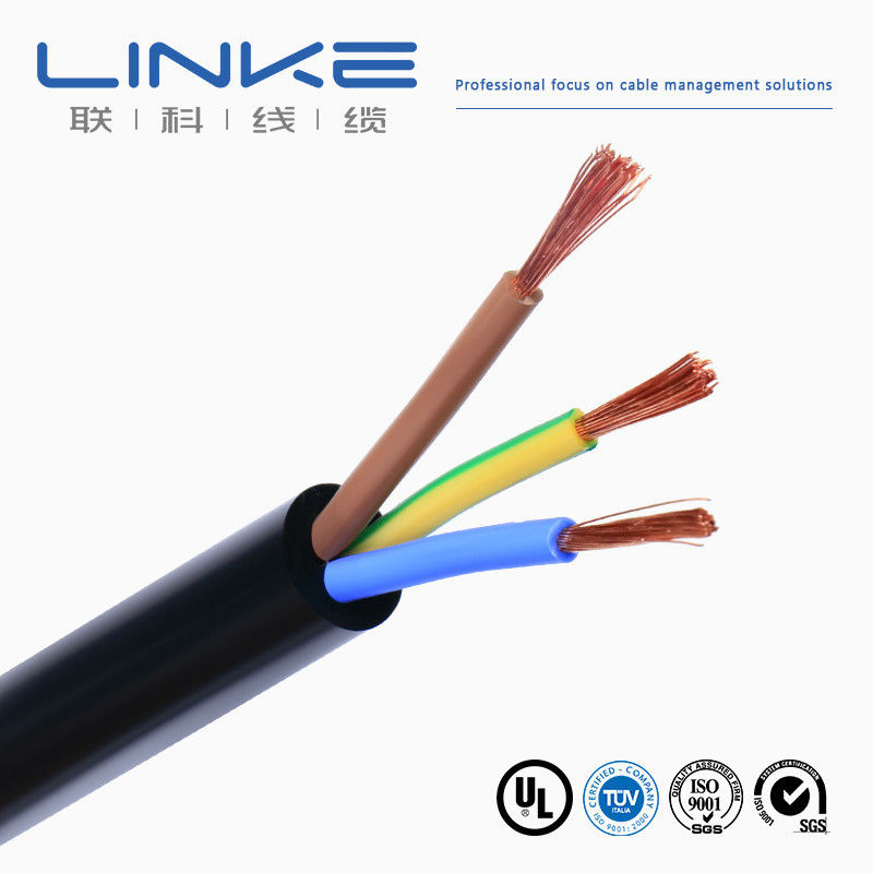 300/500v 구리 이중 단열 스트랜드 전도기 PVC 3코어 4mm RVV 전기 유연 케이블