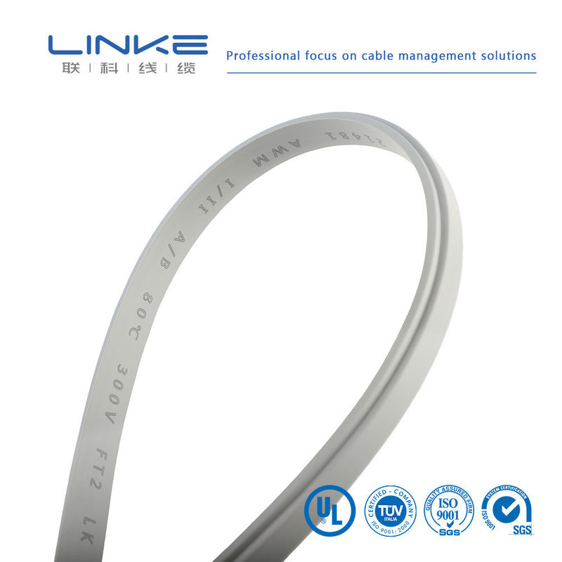 UL1185 평면 유선 회색 PVC 평행 케이블 10 핀 유연 평면 리본 모양