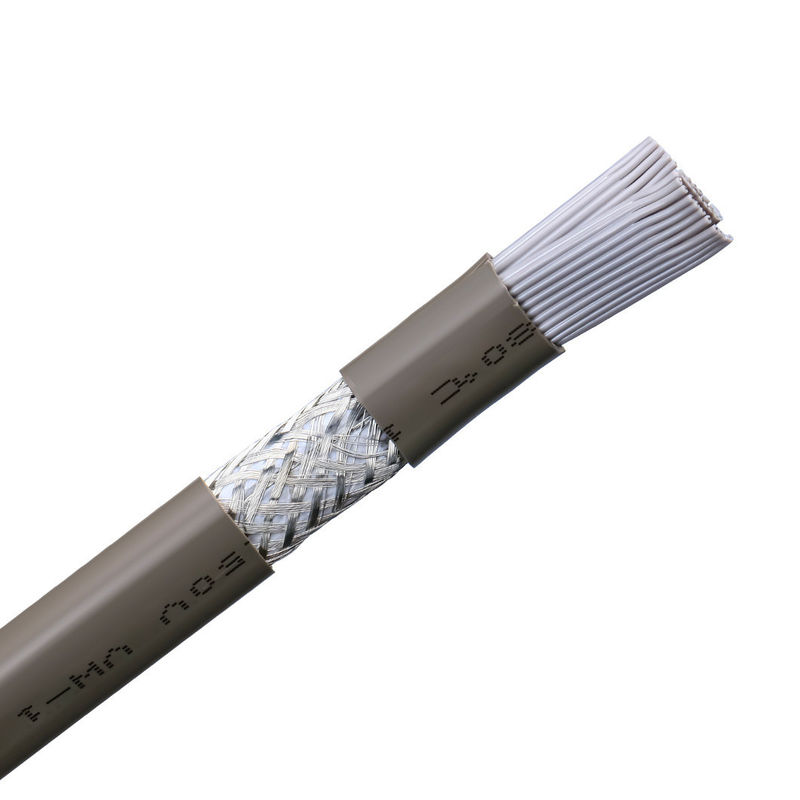 껍질 재료 PVC UL2464 회색 붉은 가장자리 20 핀 평면 리본 스피커 케이블