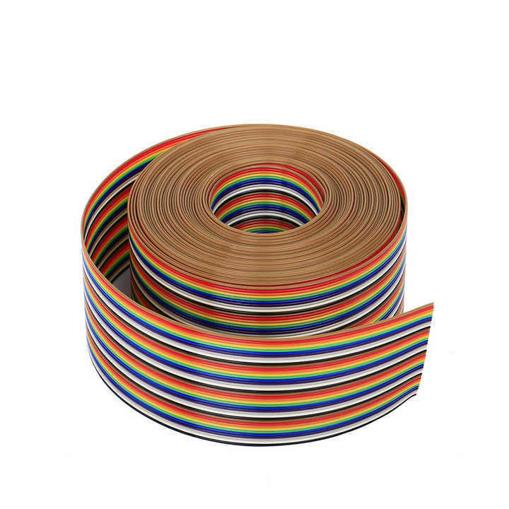 UL2651 28AWG 1.27mm Pitch 10pin 12pin Rainbow Ribbon Harness 산업용 평면 케이블