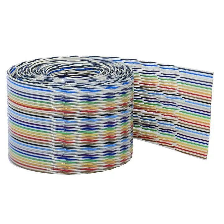 UL2651 28AWG 1.27mm Pitch 10pin 12pin Rainbow Ribbon Harness 산업용 평면 케이블