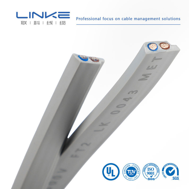 300V 용 주석 도금 구리 및 PVC 절연 반도체 유연 고무 플랫 2 코어 전원 와이어 케이블