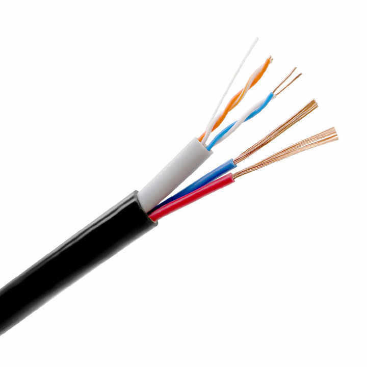 고속 전송용 주석 도금 구리를 사용한 1 ~ 24 코어 FRP 자립형 하이브리드 광전력 케이블