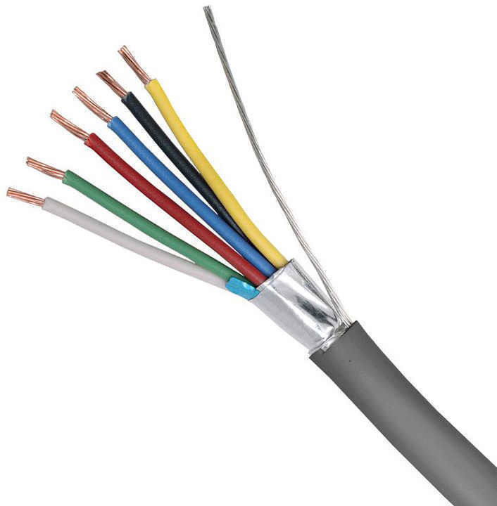 둥근 와이어 구리 코어 XLPE 단열 제어 케이블 PVC 껍질 0.16mm 멀티 코어