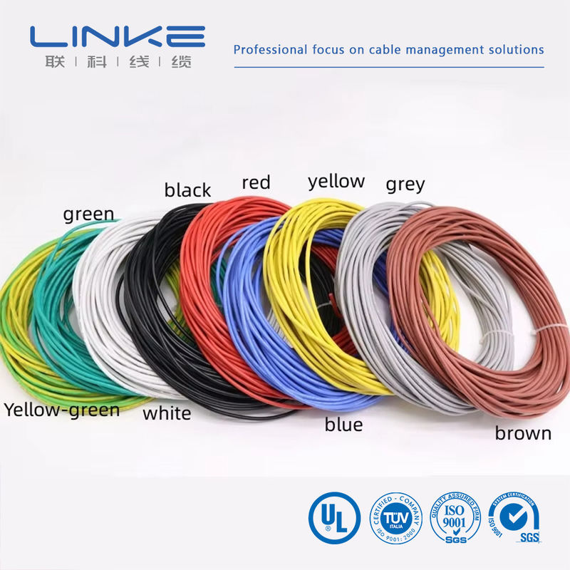 UL3135 실리콘 고무 와이어 30 28 26 24 22 20 18 16 14 12 10 AWG 단열 부드러운 구리 전자 LED 램프 조명 케이블
