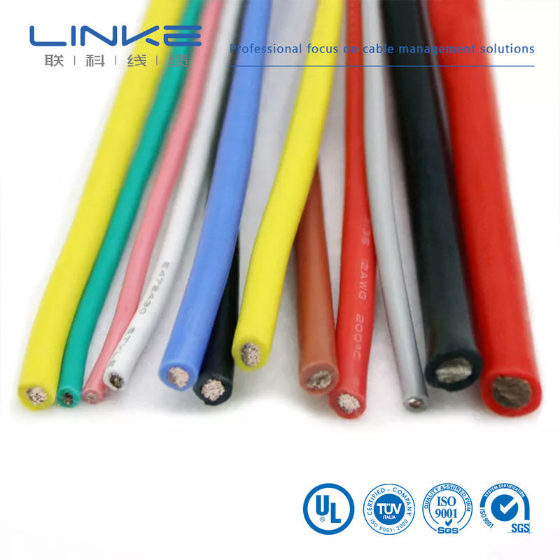 UL3135 실리콘 고무 와이어 30 28 26 24 22 20 18 16 14 12 10 AWG 단열 부드러운 구리 전자 LED 램프 조명 케이블
