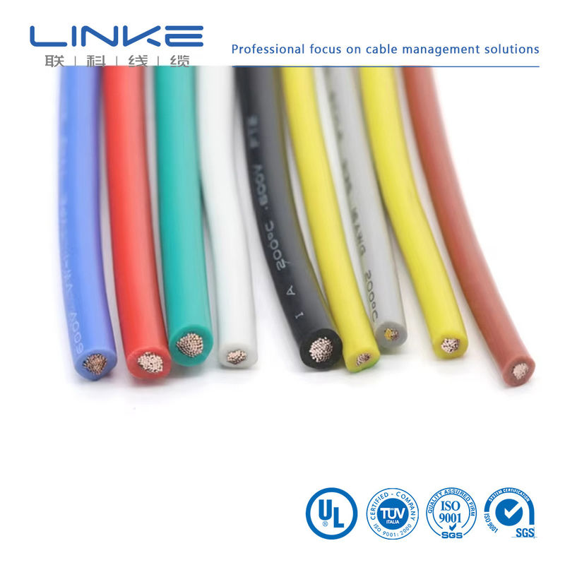 UL3135 실리콘 고무 와이어 30 28 26 24 22 20 18 16 14 12 10 AWG 단열 부드러운 구리 전자 LED 램프 조명 케이블