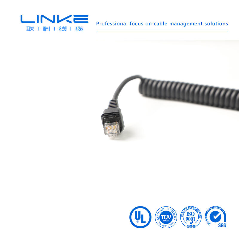 Cat6 차폐 산업용 스프링 네트워크 케이블 (RJ45 커넥터 포함, 산업용 이더넷용)
