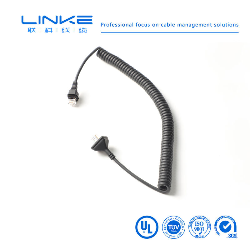 Cat6 차폐 산업용 스프링 네트워크 케이블 (RJ45 커넥터 포함, 산업용 이더넷용)